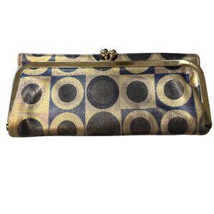 Hobo Rachel Continental Wallet Metallic Vibrant Geometric Abstract Billfold RARE